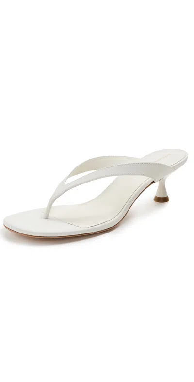 Reformation Sophie Heeled Sandals White Leather