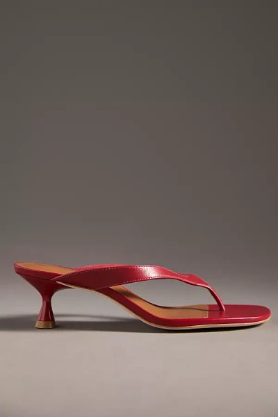 Reformation Sophie Heeled Thong Sandals In Red
