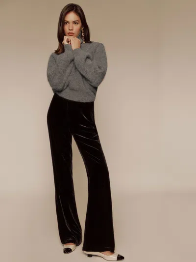 Reformation Sora Velvet Pant In Black