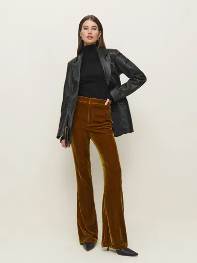 Reformation Sora Velvet Pant In Copper