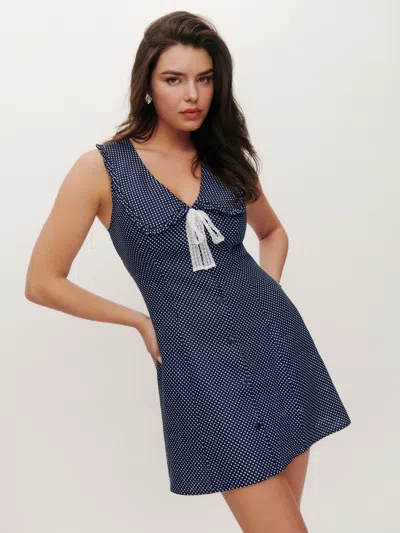 Reformation Soraya Linen Dress In Raindrops