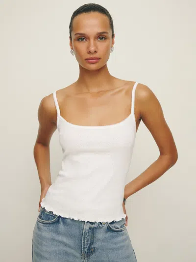 Reformation Soraya Pointelle Knit Top In White