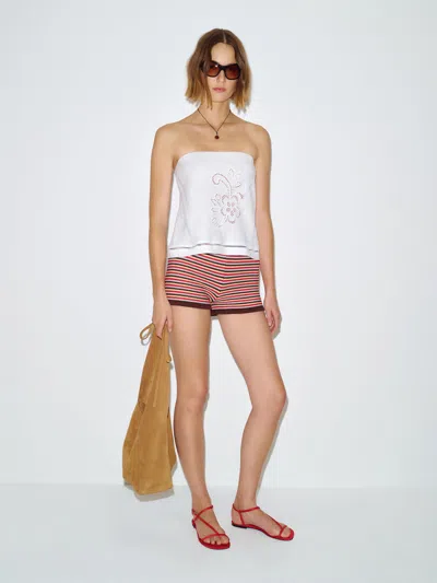 Reformation Spritz Linen Top Ivory Xs In White