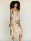 Reformation Spritz Silk Top In Brown