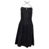 Reformation Square-neck Midi Dress In Black Cotton In Black
