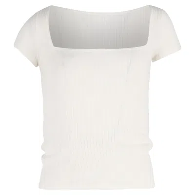 Reformation Square Neck T-shirt In White Cotton