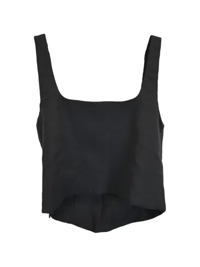Pre-owned Reformation Square-neck Top In Black