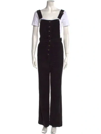 Pre-owned Reformation Square Neckline Jumpsuit In Black