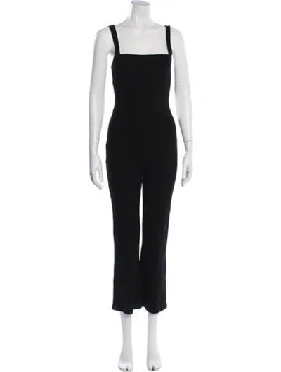 Pre-owned Reformation Square Neckline Jumpsuit In Black