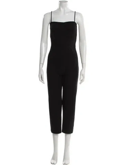 Pre-owned Reformation Square Neckline Jumpsuit In Black
