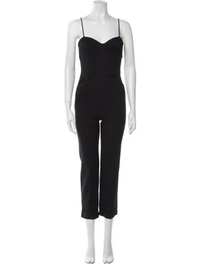 Pre-owned Reformation Square Neckline Jumpsuit In Black