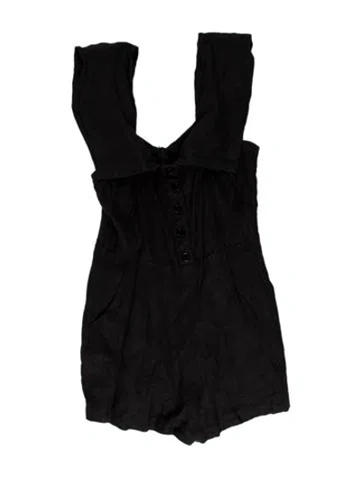 Pre-owned Reformation Square Neckline Jumpsuit In Black