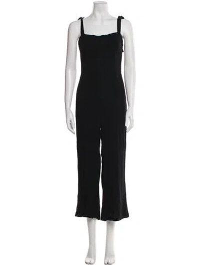 Pre-owned Reformation Square Neckline Jumpsuit In Black