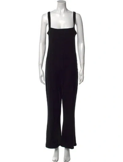 Pre-owned Reformation Square Neckline Jumpsuit In Black