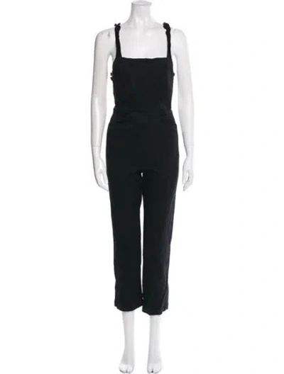 Pre-owned Reformation Square Neckline Jumpsuit In Black