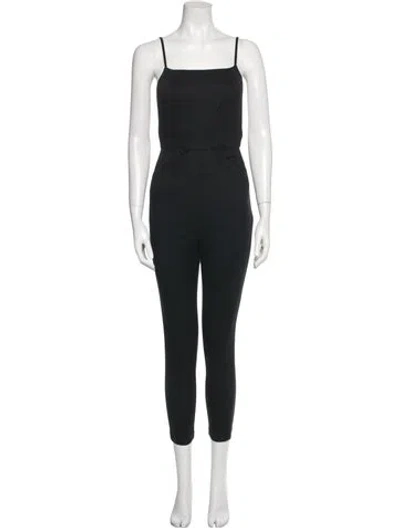 Pre-owned Reformation Square Neckline Jumpsuit In Black