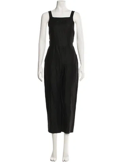 Pre-owned Reformation Square Neckline Jumpsuit In Black