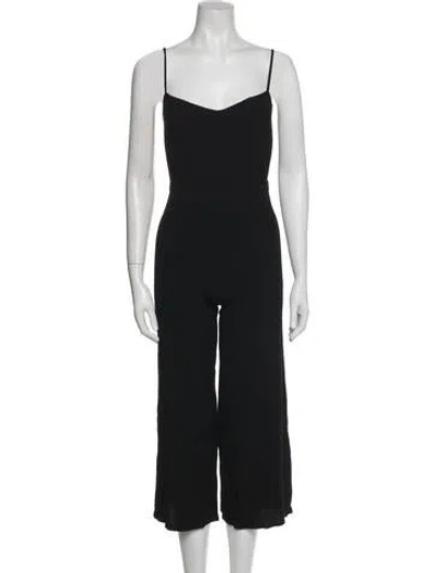 Pre-owned Reformation Square Neckline Jumpsuit In Black