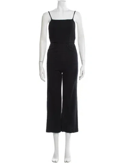 Pre-owned Reformation Square Neckline Jumpsuit In Black