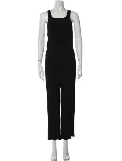 Pre-owned Reformation Square Neckline Jumpsuit In Black