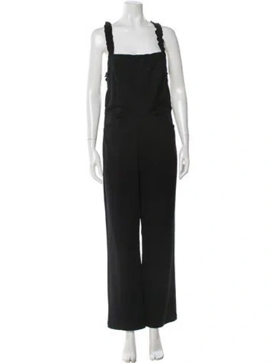 Pre-owned Reformation Square Neckline Jumpsuit In Black