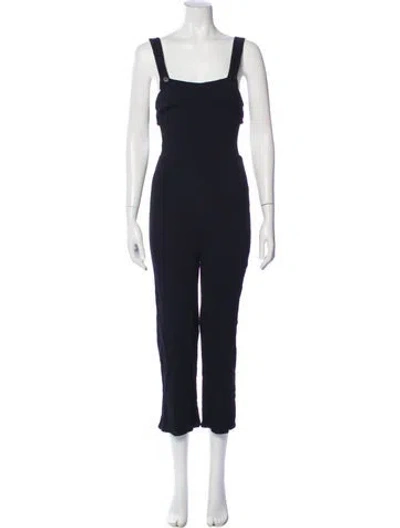 Pre-owned Reformation Square Neckline Jumpsuit In Black