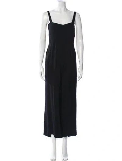 Pre-owned Reformation Square Neckline Jumpsuit In Black