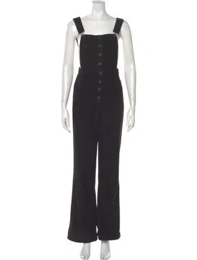 Pre-owned Reformation Square Neckline Jumpsuit In Black