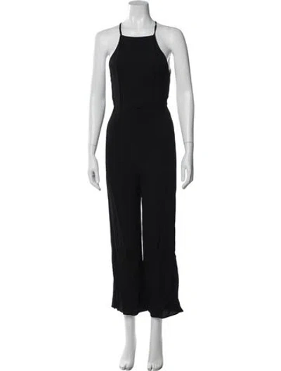 Pre-owned Reformation Square Neckline Jumpsuit In Black