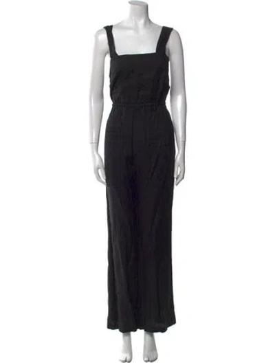 Pre-owned Reformation Square Neckline Jumpsuit In Black