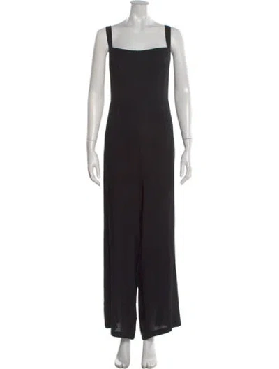 Pre-owned Reformation Square Neckline Jumpsuit In Black