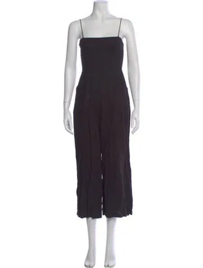Pre-owned Reformation Square Neckline Jumpsuit In Black