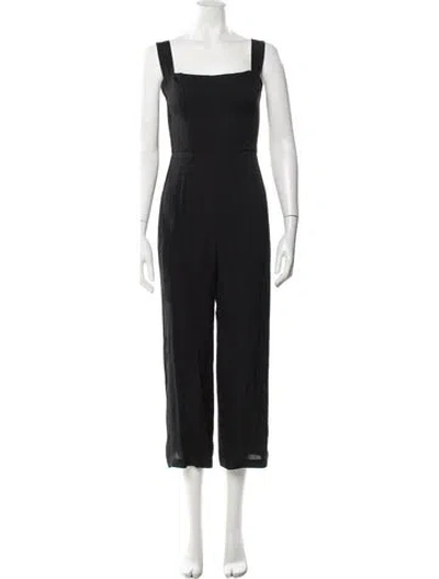 Pre-owned Reformation Square Neckline Jumpsuit In Black