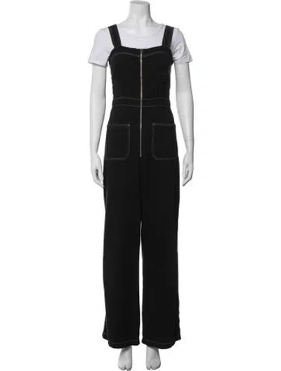 Pre-owned Reformation Square Neckline Jumpsuit In Black