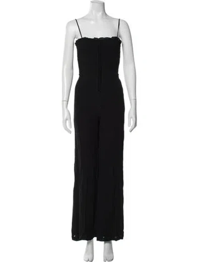 Pre-owned Reformation Square Neckline Jumpsuit In Black