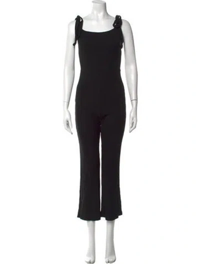 Pre-owned Reformation Square Neckline Jumpsuit In Black