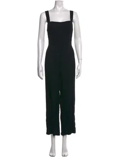 Pre-owned Reformation Square Neckline Jumpsuit In Black
