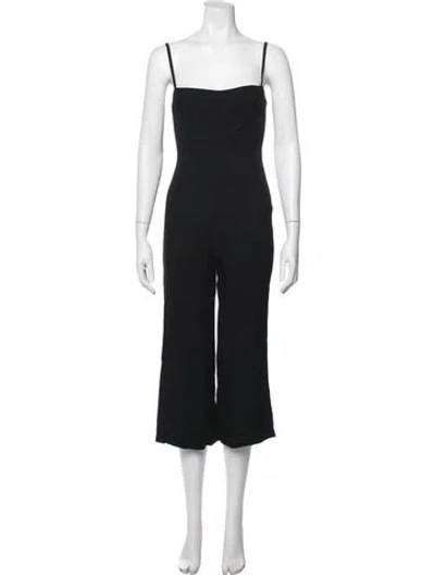 Pre-owned Reformation Square Neckline Jumpsuit In Black