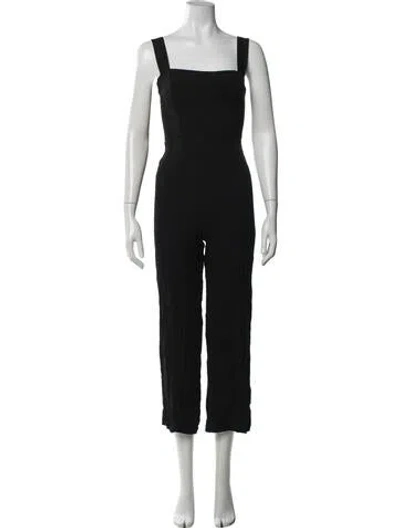 Pre-owned Reformation Square Neckline Jumpsuit In Black
