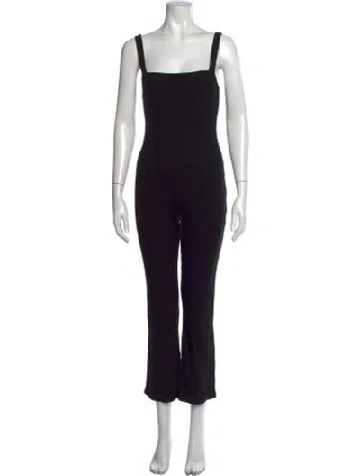 Pre-owned Reformation Square Neckline Jumpsuit In Black