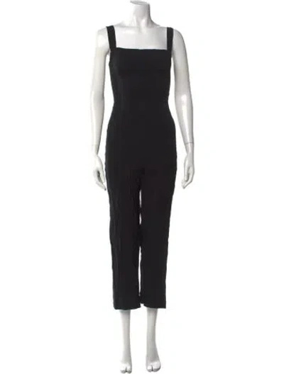 Pre-owned Reformation Square Neckline Jumpsuit In Black
