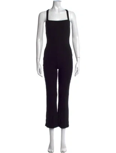 Pre-owned Reformation Square Neckline Jumpsuit In Black