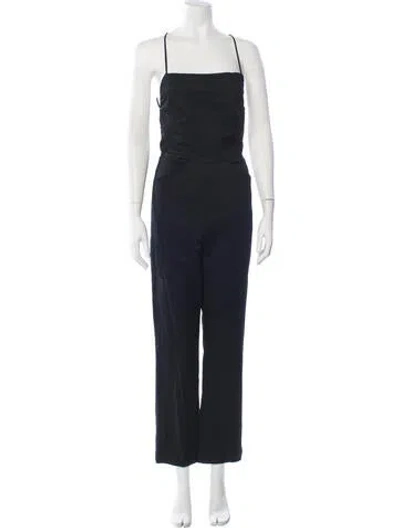 Pre-owned Reformation Square Neckline Jumpsuit In Black