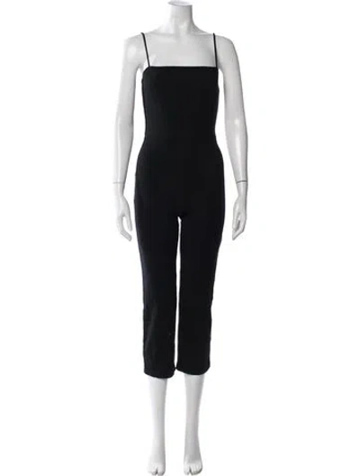 Pre-owned Reformation Square Neckline Jumpsuit In Black