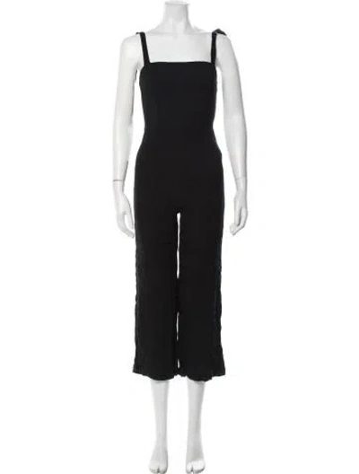Pre-owned Reformation Square Neckline Jumpsuit In Black