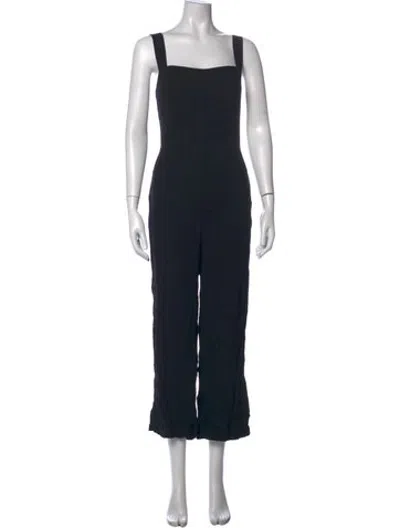 Pre-owned Reformation Square Neckline Jumpsuit In Black