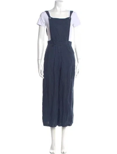 Pre-owned Reformation Square Neckline Jumpsuit In Blue