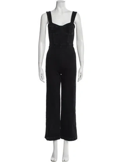 Pre-owned Reformation Square Neckline Jumpsuit In Blue