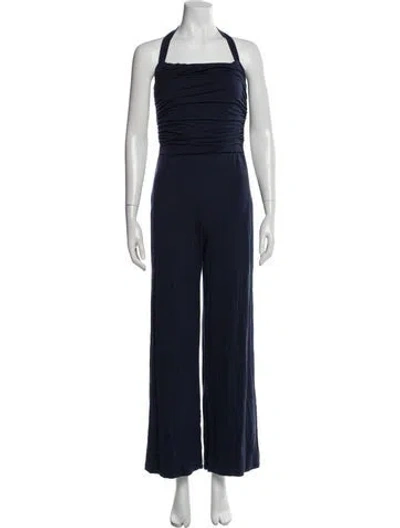 Pre-owned Reformation Square Neckline Jumpsuit In Blue