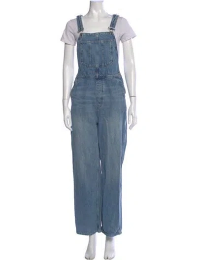 Pre-owned Reformation Square Neckline Jumpsuit In Blue